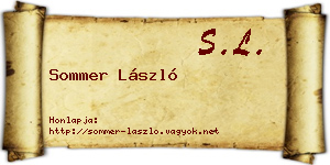 Sommer László névjegykártya